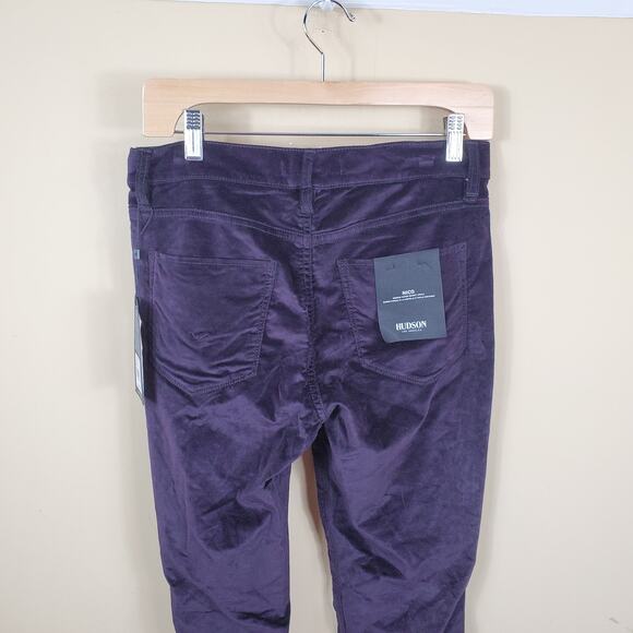 Hudson Nico Ankle Super Skinny Jeans In Degrade Burgundy Plum Women's Size 28 - Picture 5 of 11
